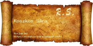 Roszkos Sára névjegykártya