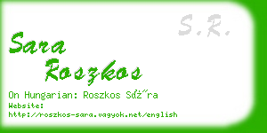 sara roszkos business card